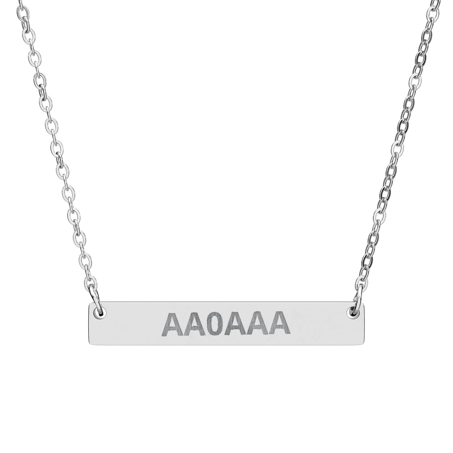 Call Sign Horizontal Bar Necklace — Personalized Bar Pendant