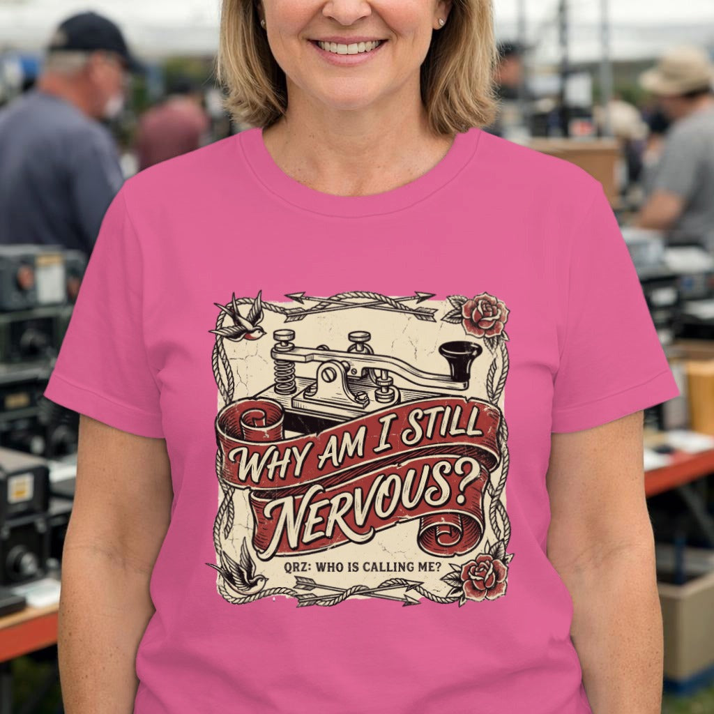 T-Shirt — "Why Am I Still Nervous?" Vintage Tattoo Camera Graphic Tee