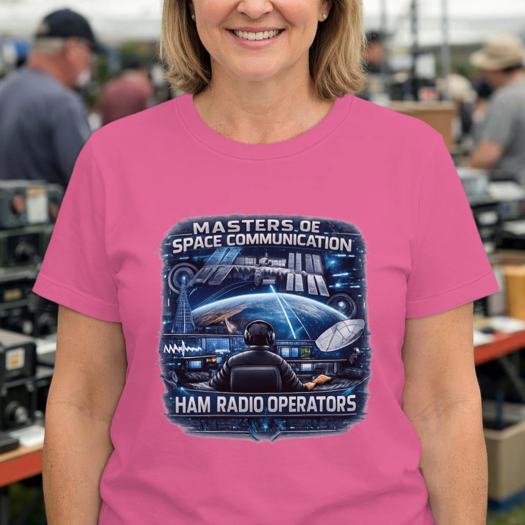 Ham Radio Operators T‑Shirt — "Masters of Space Communication" Retro Space Radio Tee