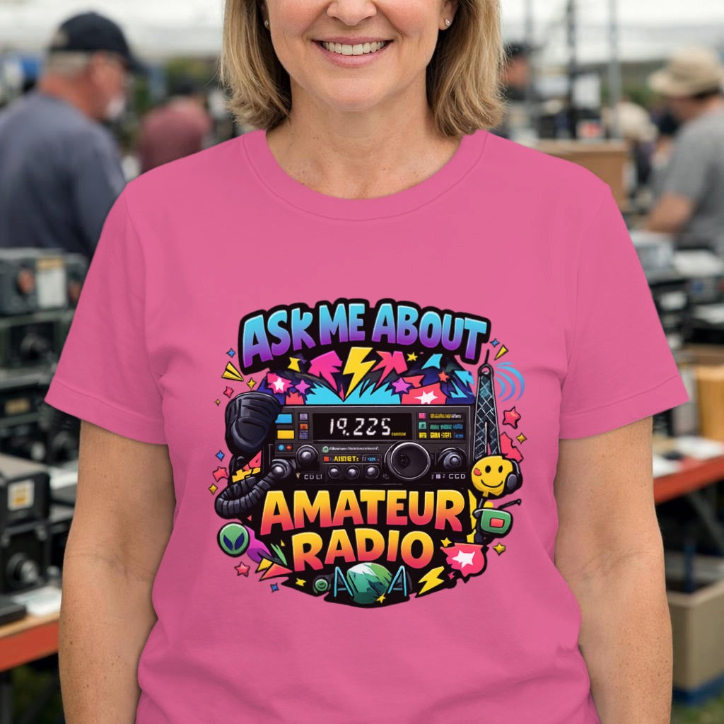 Tee — "Ask Me About Amateur Radio" Vintage Ham Radio Graphic