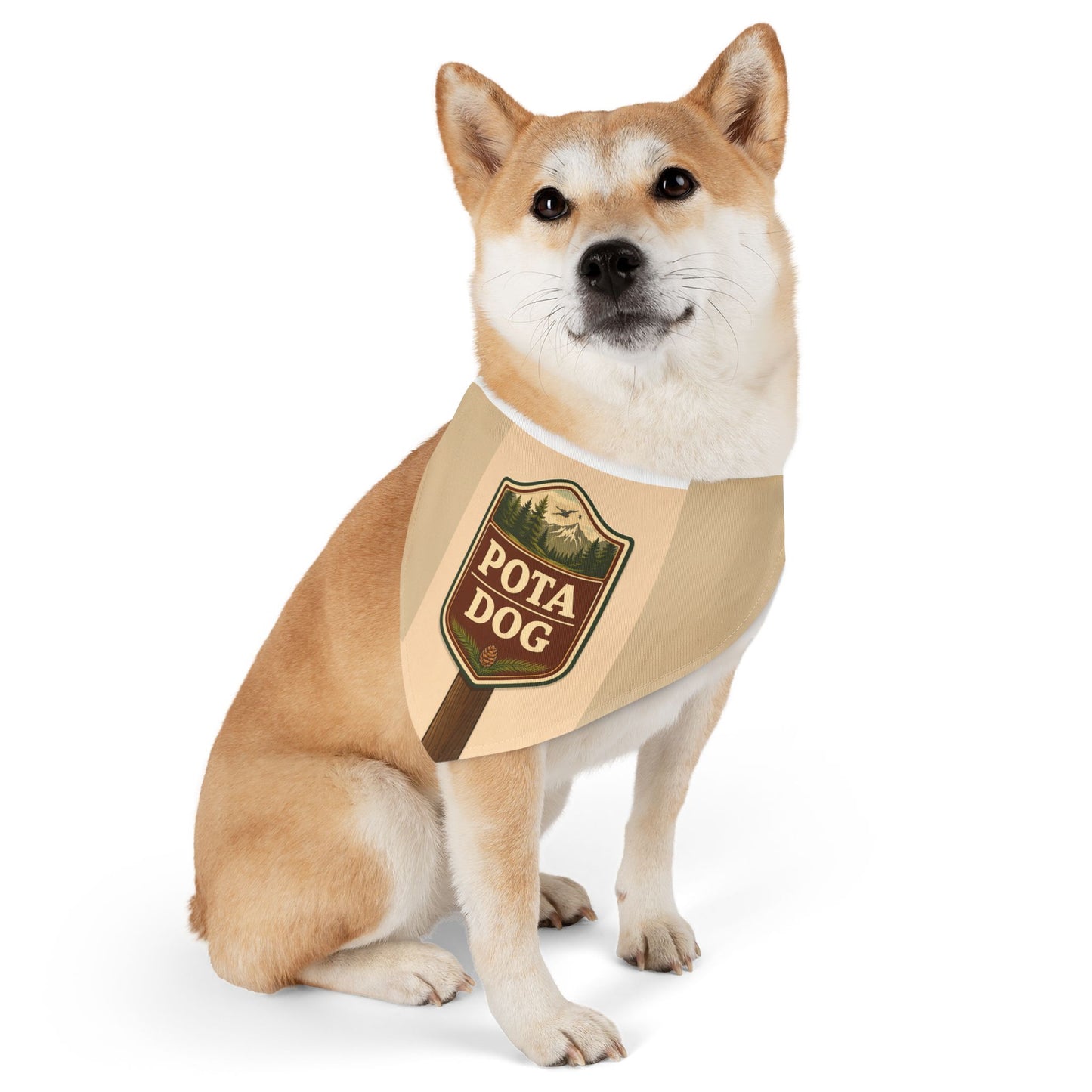 Pet Bandana Collar — 'POTA DOG' Outdoor Patch Design for Dogs (Hiking, Adventure, Gift)