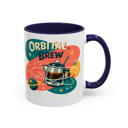 Orbital Brew Coffee Mug - Retro Space Coffee Pot Accent Mug (11/15oz)