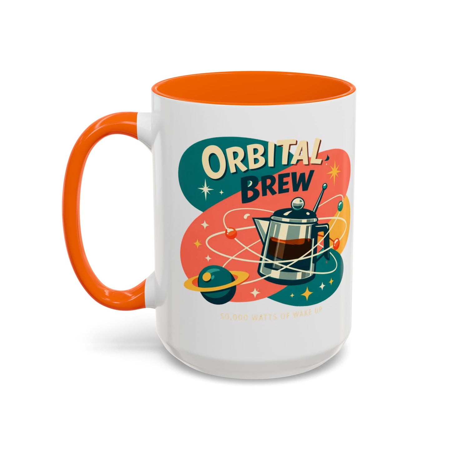 Orbital Brew Coffee Mug - Retro Space Coffee Pot Accent Mug (11/15oz)