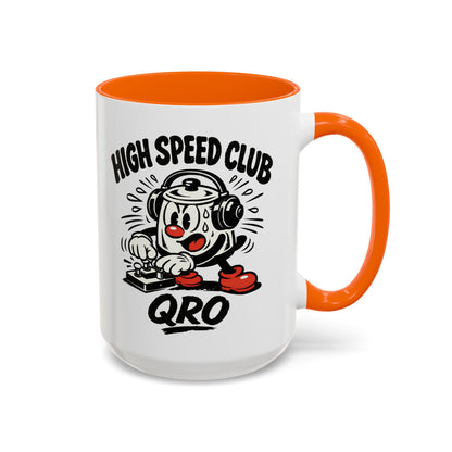High Speed Club Accent Ham Coffee Mug — Retro DJ Cartoon 11/15oz