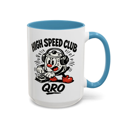 High Speed Club Accent Ham Coffee Mug — Retro DJ Cartoon 11/15oz