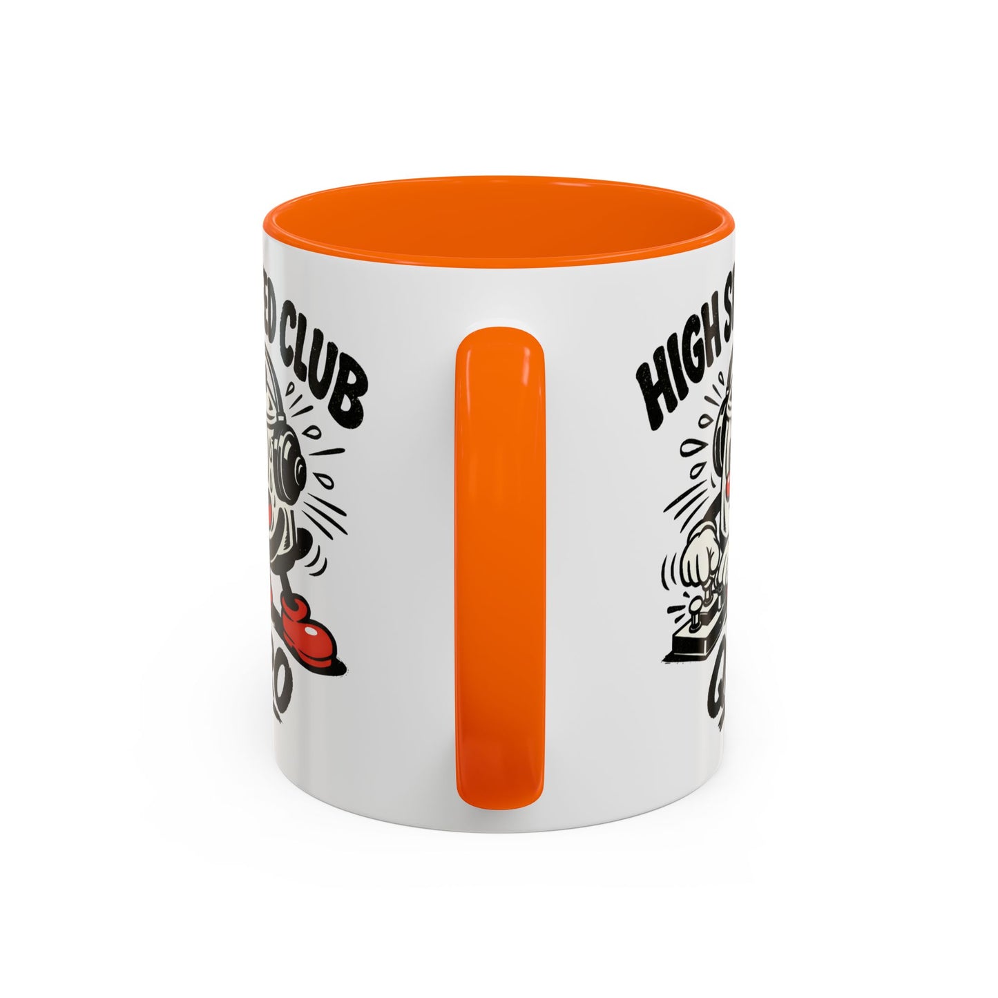 High Speed Club Accent Ham Coffee Mug — Retro DJ Cartoon 11/15oz