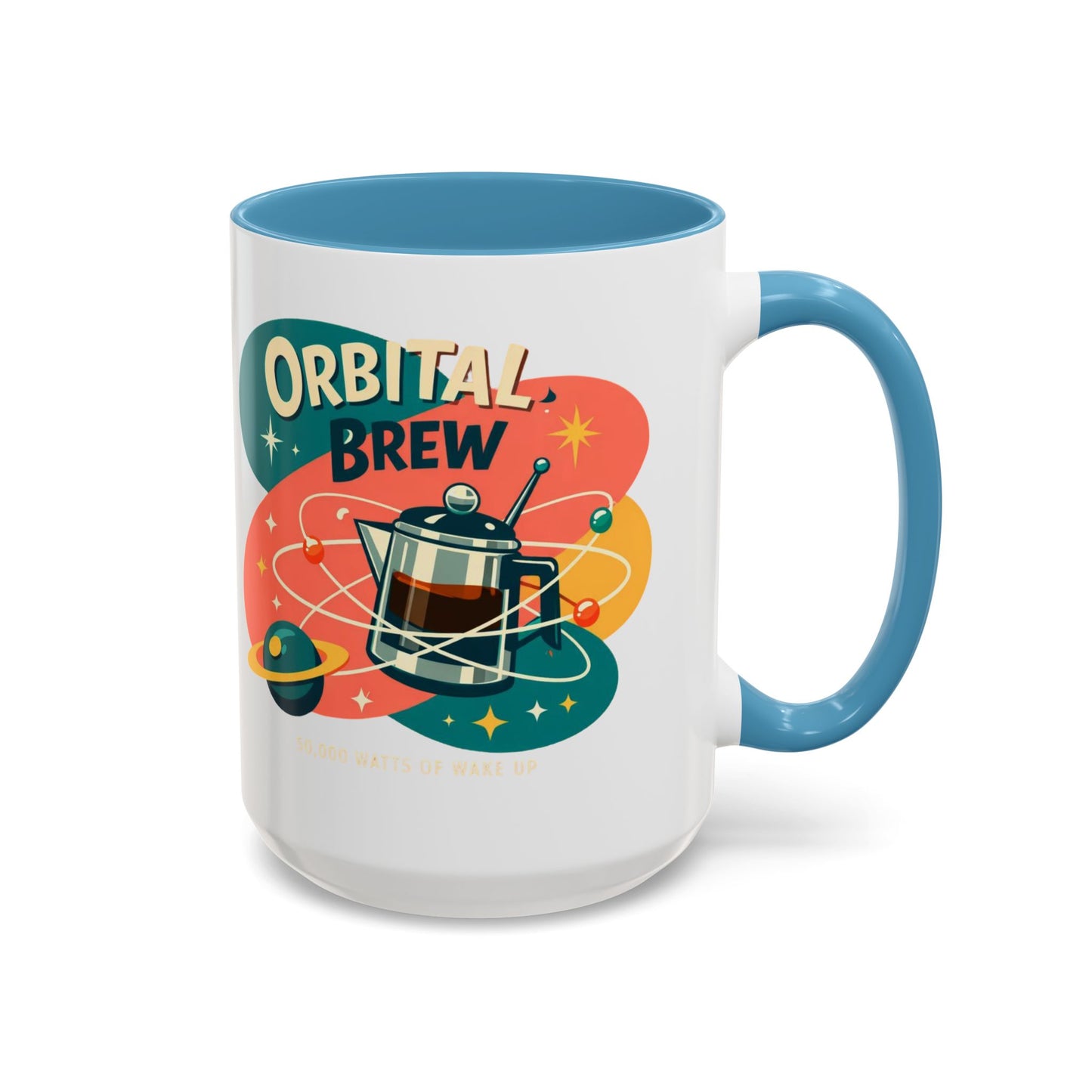 Orbital Brew Coffee Mug - Retro Space Coffee Pot Accent Mug (11/15oz)