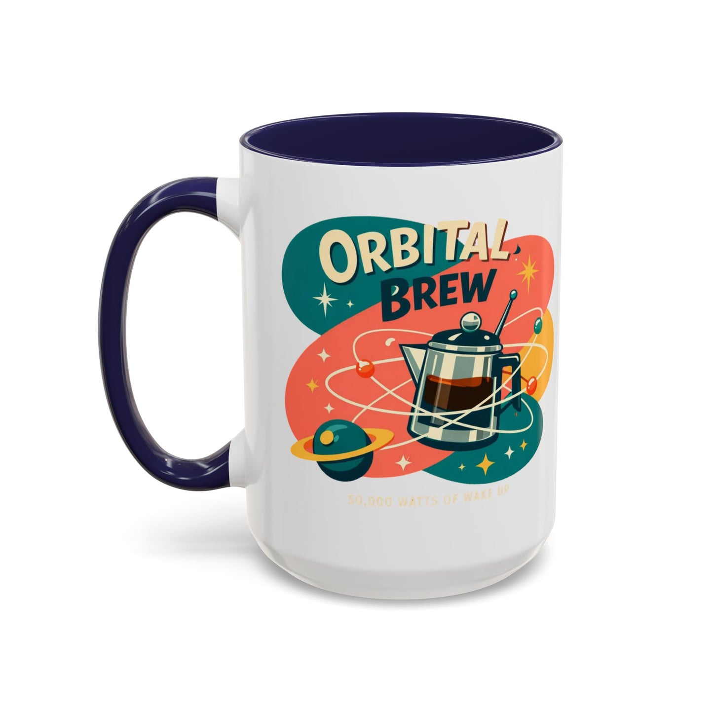 Orbital Brew Coffee Mug - Retro Space Coffee Pot Accent Mug (11/15oz)