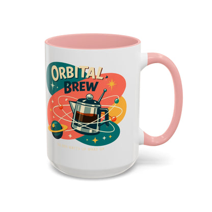 Orbital Brew Coffee Mug - Retro Space Coffee Pot Accent Mug (11/15oz)