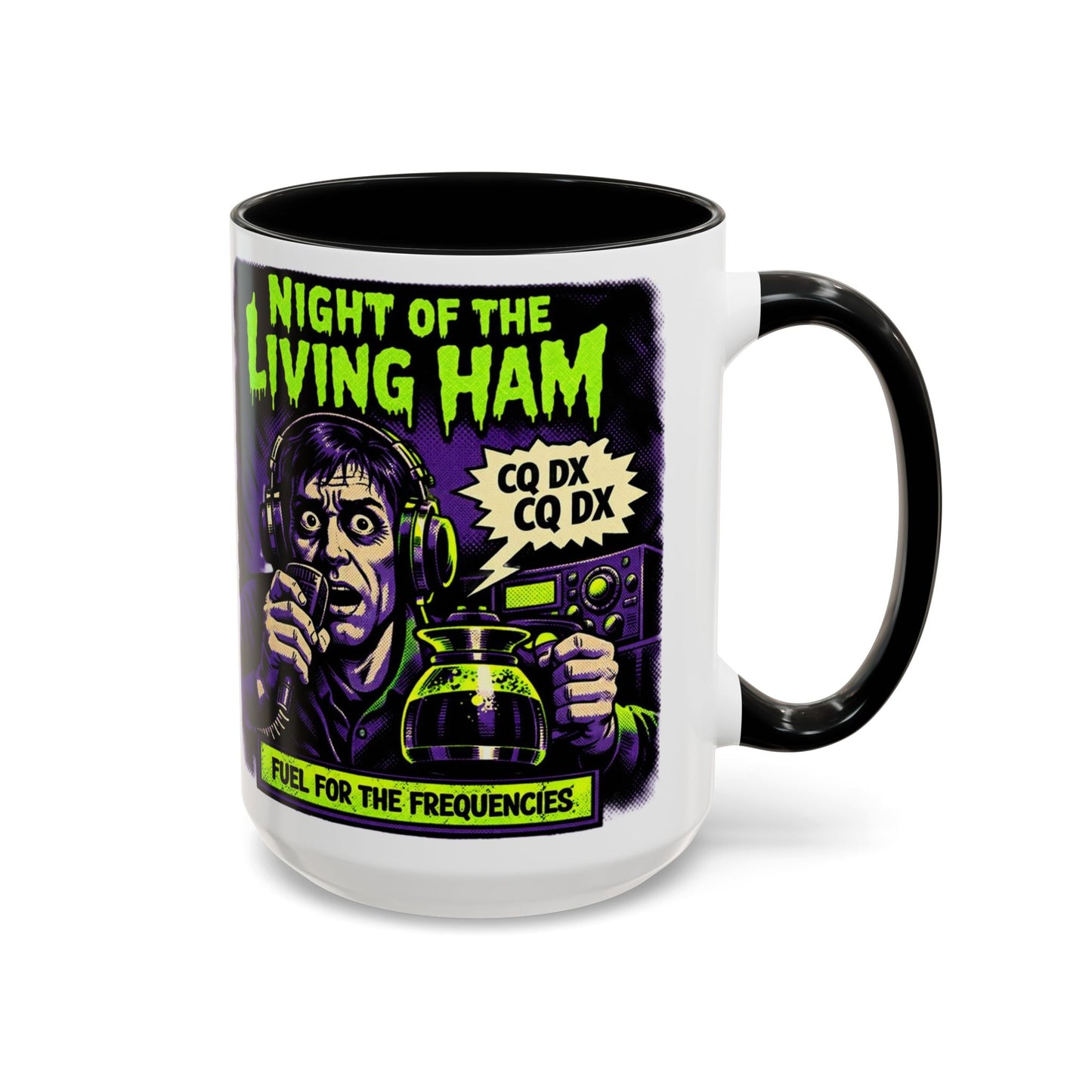 Night of the Living Ham Coffee Mug - Fuel for the Frequencies Radio Horror Accent Mug