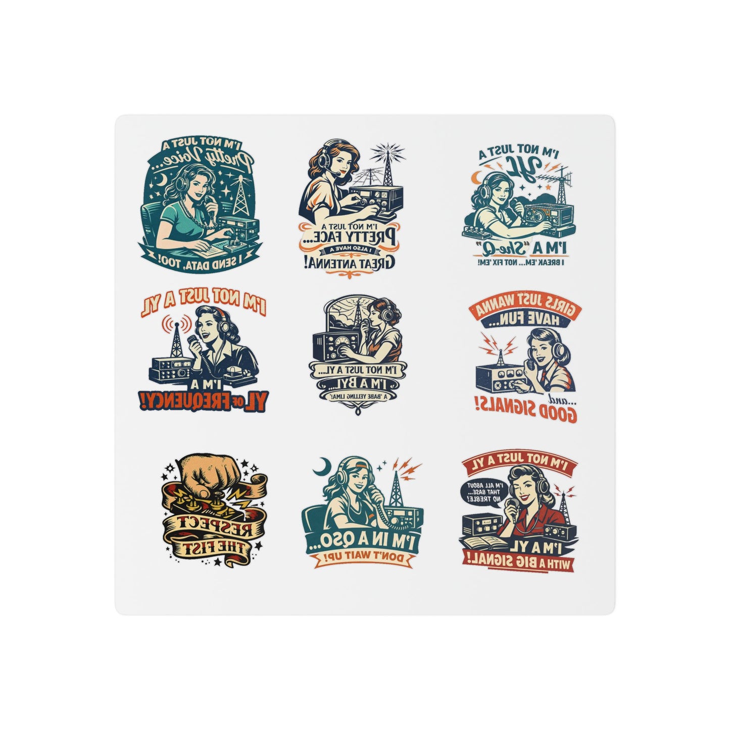 Vintage Pin-Up YL Temporary Tattoos — Retro YL Flash Sheet