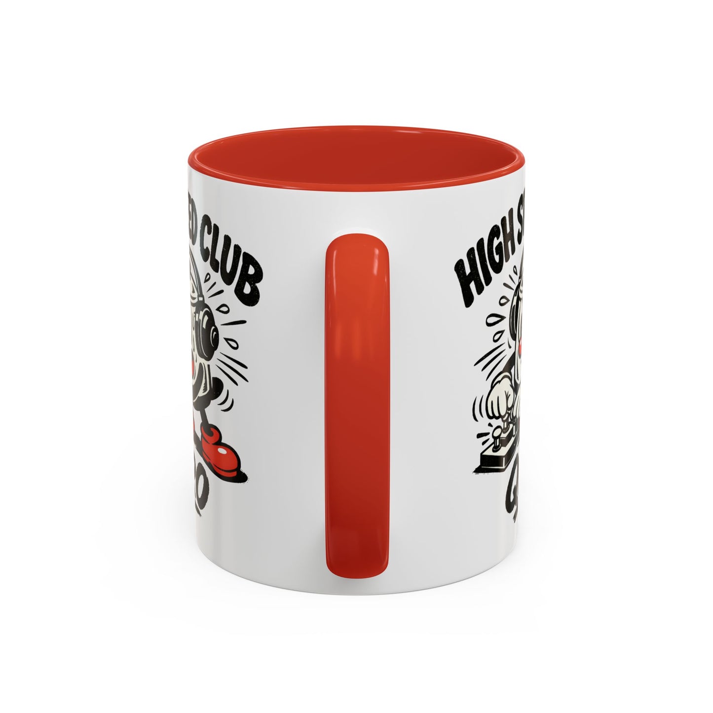 High Speed Club Accent Ham Coffee Mug — Retro DJ Cartoon 11/15oz
