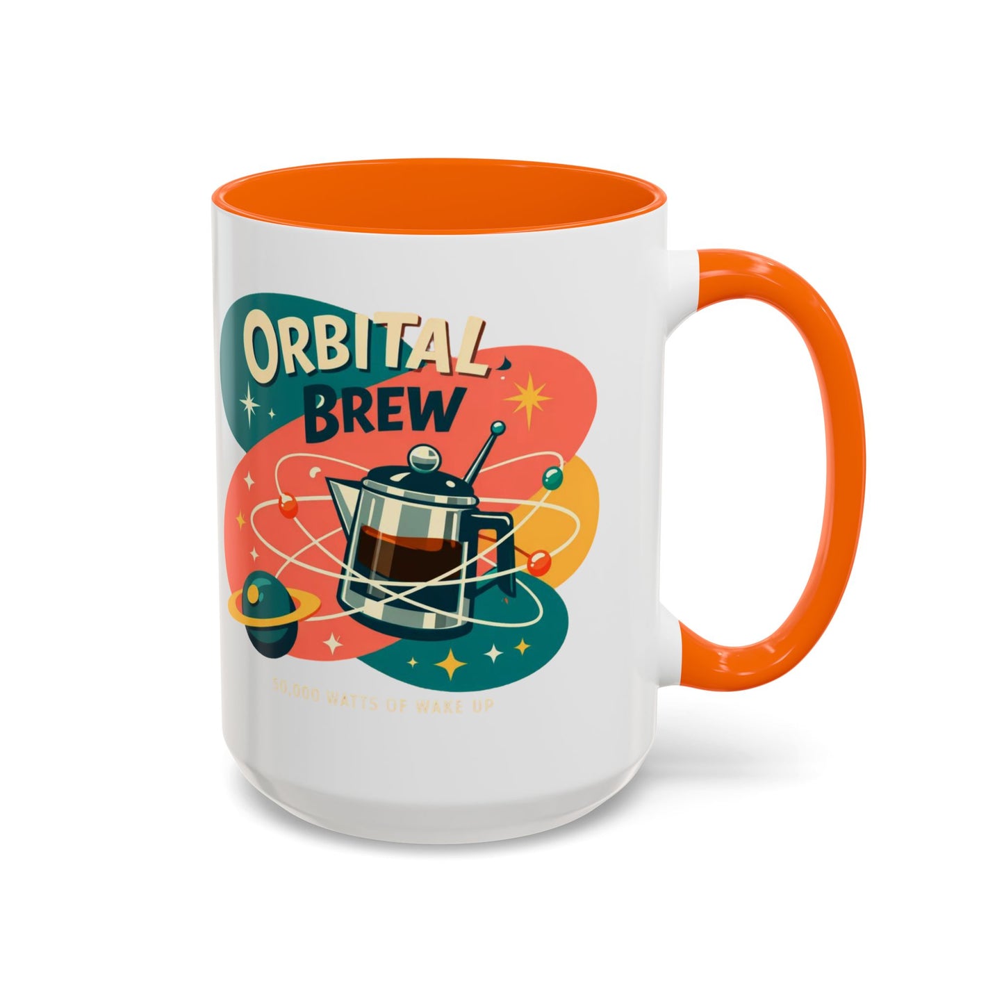 Orbital Brew Coffee Mug - Retro Space Coffee Pot Accent Mug (11/15oz)