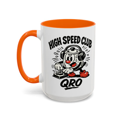 High Speed Club Accent Ham Coffee Mug — Retro DJ Cartoon 11/15oz