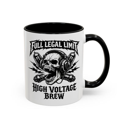Skull 'High Voltage Brew' Accent Coffee Mug