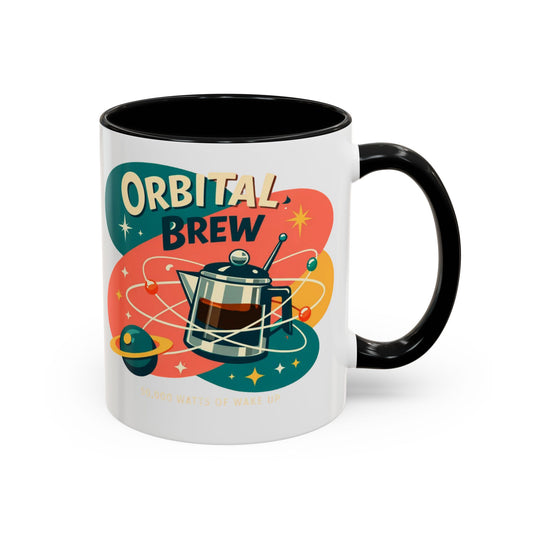 Orbital Brew Coffee Mug - Retro Space Coffee Pot Accent Mug (11/15oz)