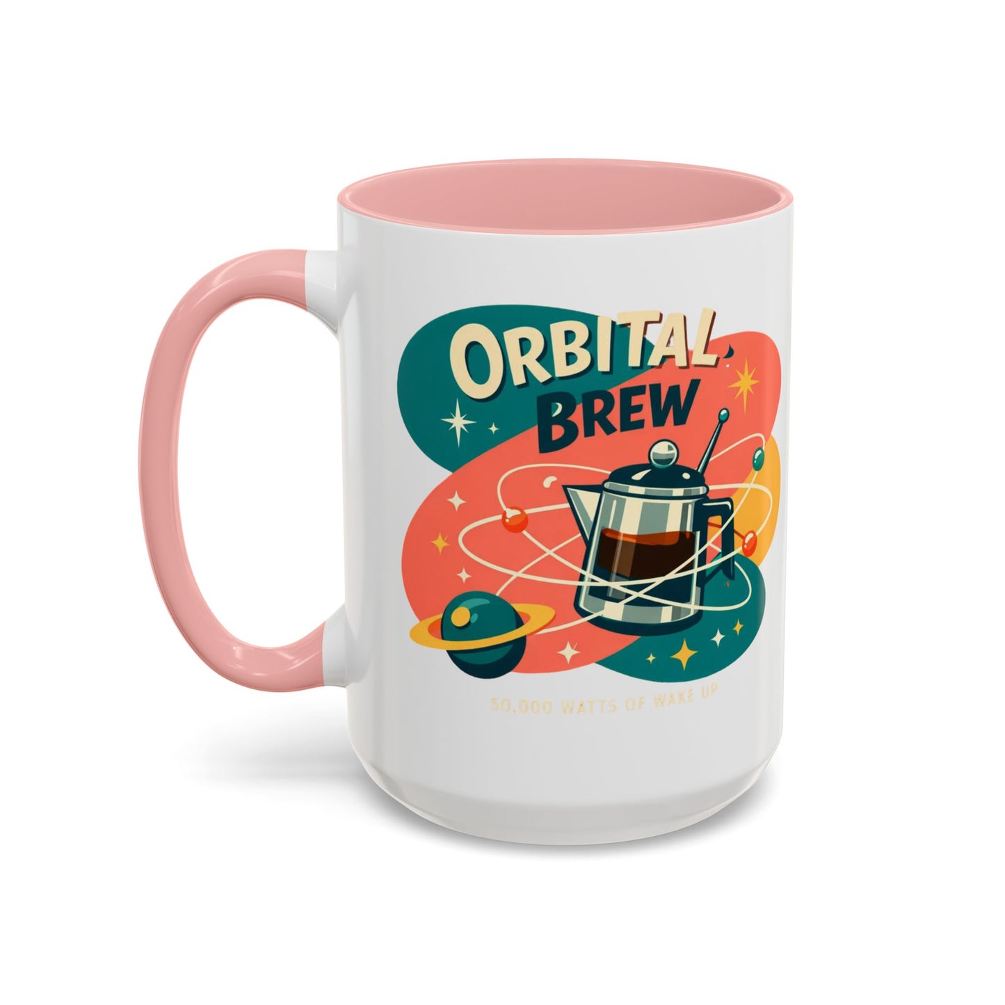 Orbital Brew Coffee Mug - Retro Space Coffee Pot Accent Mug (11/15oz)