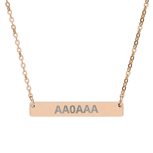 Call Sign Horizontal Bar Necklace — Personalized Bar Pendant