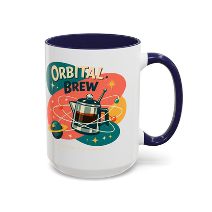 Orbital Brew Coffee Mug - Retro Space Coffee Pot Accent Mug (11/15oz)