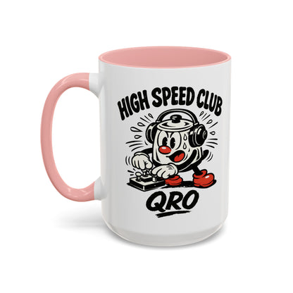 High Speed Club Accent Ham Coffee Mug — Retro DJ Cartoon 11/15oz