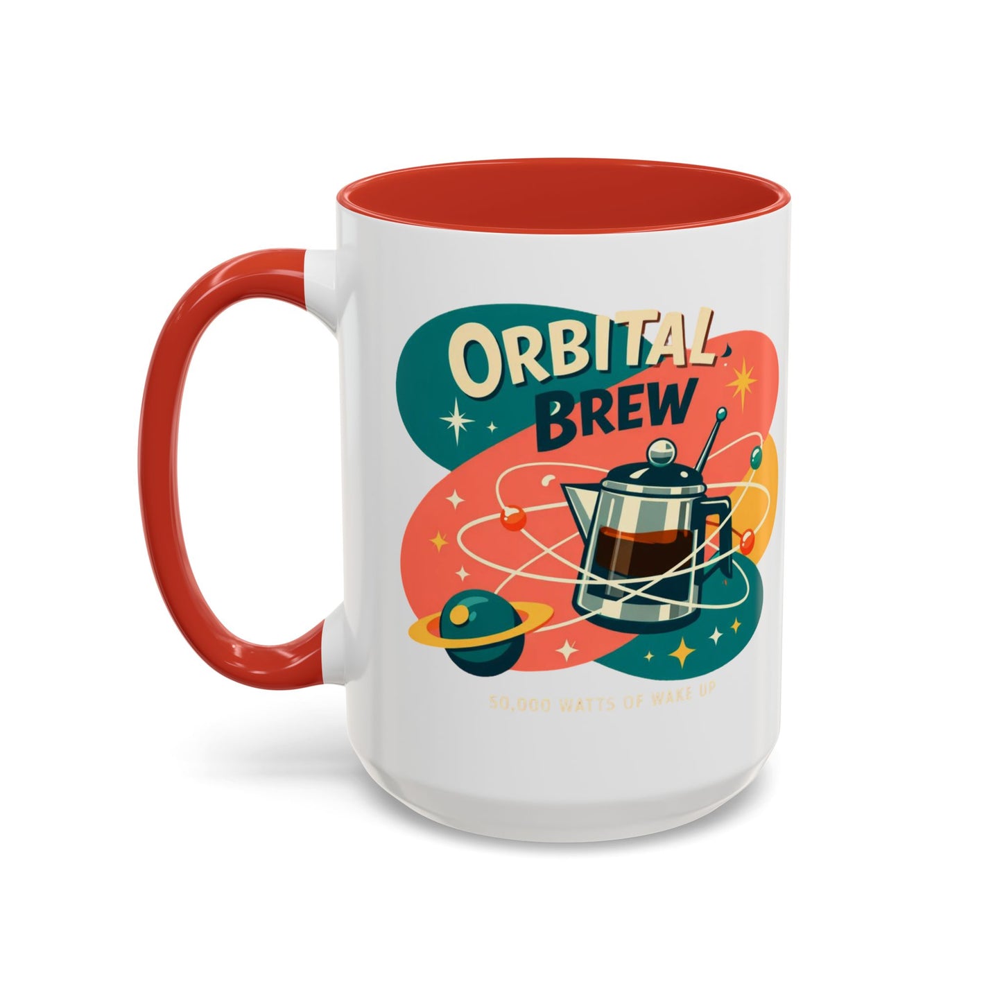 Orbital Brew Coffee Mug - Retro Space Coffee Pot Accent Mug (11/15oz)