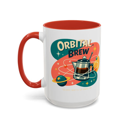 Orbital Brew Coffee Mug - Retro Space Coffee Pot Accent Mug (11/15oz)