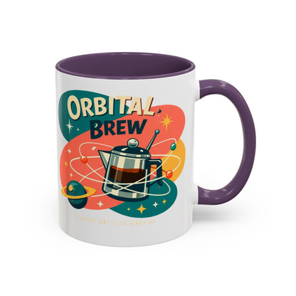Orbital Brew Coffee Mug - Retro Space Coffee Pot Accent Mug (11/15oz)