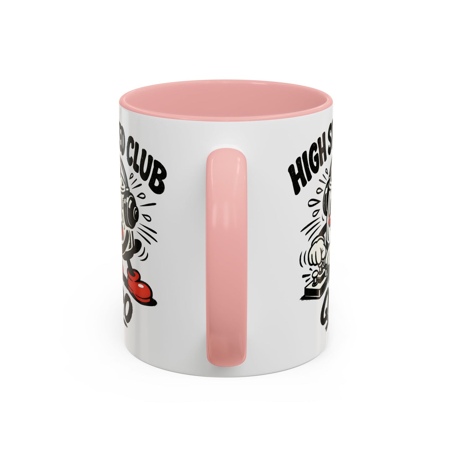 High Speed Club Accent Ham Coffee Mug — Retro DJ Cartoon 11/15oz
