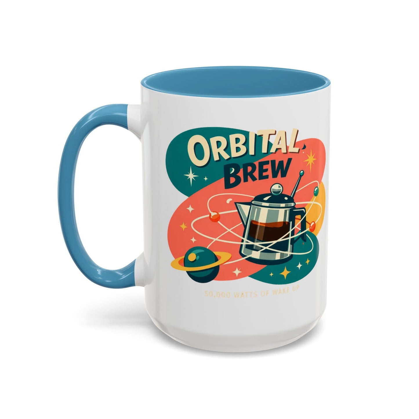 Orbital Brew Coffee Mug - Retro Space Coffee Pot Accent Mug (11/15oz)