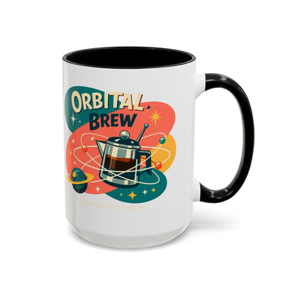 Orbital Brew Coffee Mug - Retro Space Coffee Pot Accent Mug (11/15oz)