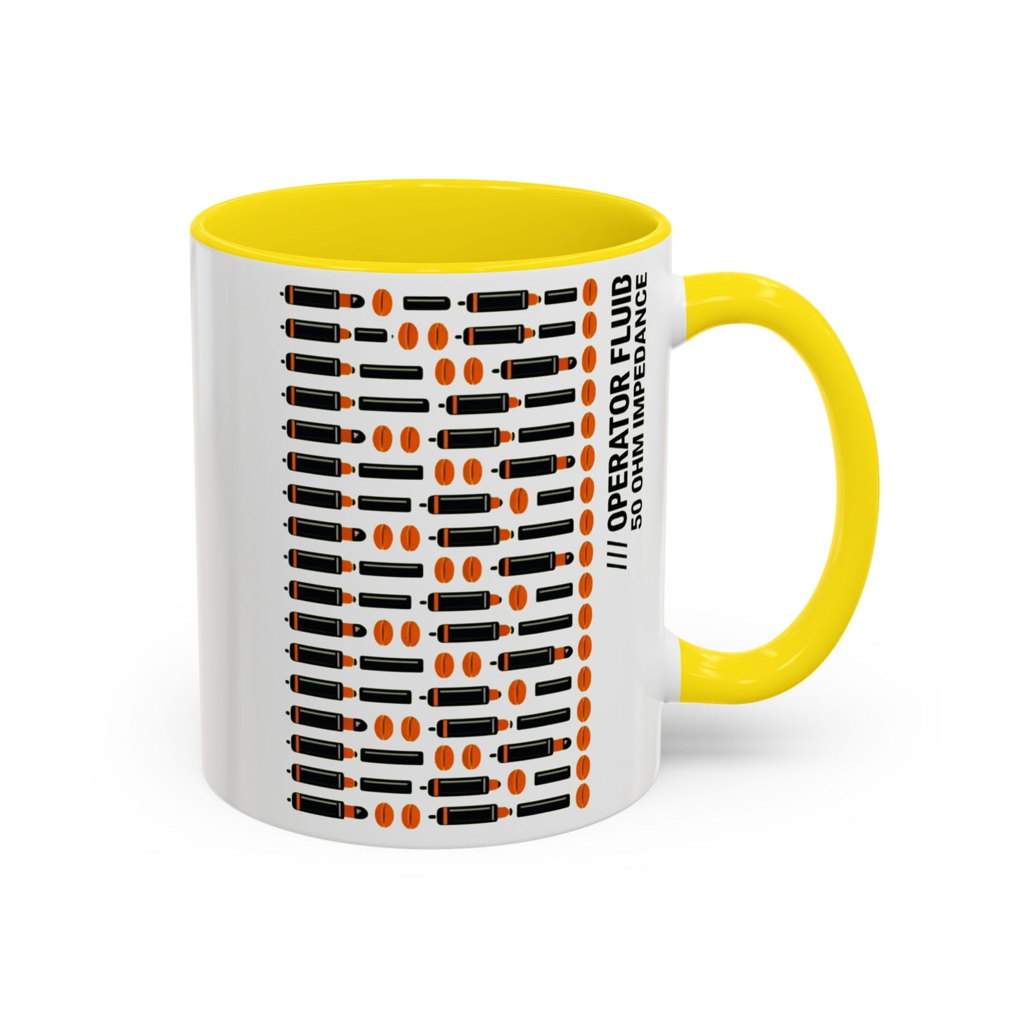 Coffee Coffee Mug -  Retro Morse Circuit Pattern Accent (11/15oz)