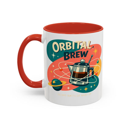 Orbital Brew Coffee Mug - Retro Space Coffee Pot Accent Mug (11/15oz)