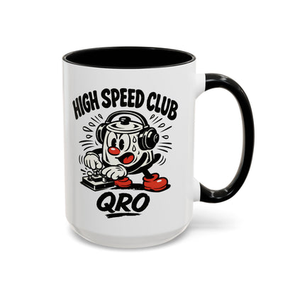 High Speed Club Accent Ham Coffee Mug — Retro DJ Cartoon 11/15oz