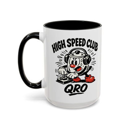 High Speed Club Accent Ham Coffee Mug — Retro DJ Cartoon 11/15oz