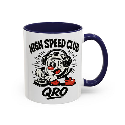 High Speed Club Accent Ham Coffee Mug — Retro DJ Cartoon 11/15oz