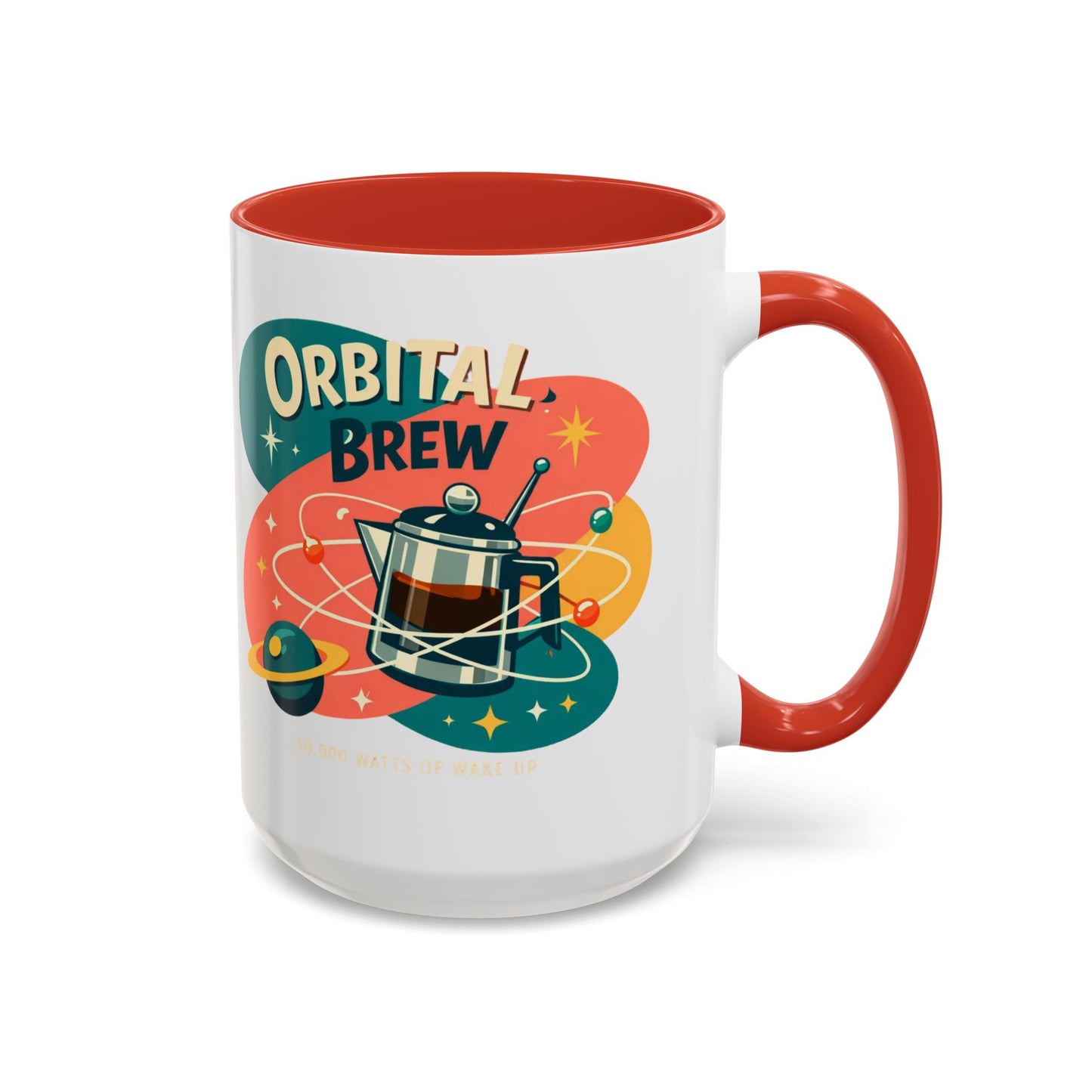 Orbital Brew Coffee Mug - Retro Space Coffee Pot Accent Mug (11/15oz)