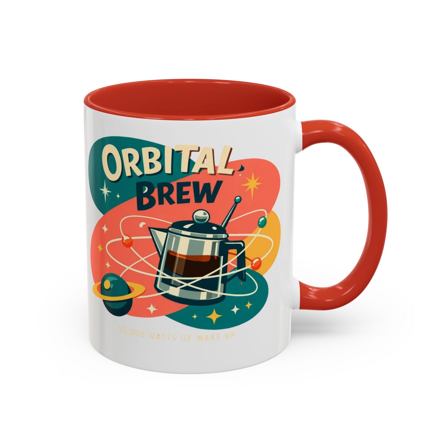 Orbital Brew Coffee Mug - Retro Space Coffee Pot Accent Mug (11/15oz)