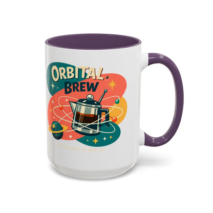 Orbital Brew Coffee Mug - Retro Space Coffee Pot Accent Mug (11/15oz)