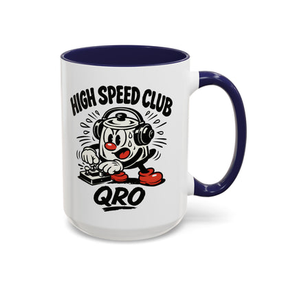 High Speed Club Accent Ham Coffee Mug — Retro DJ Cartoon 11/15oz