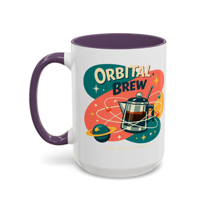 Orbital Brew Coffee Mug - Retro Space Coffee Pot Accent Mug (11/15oz)