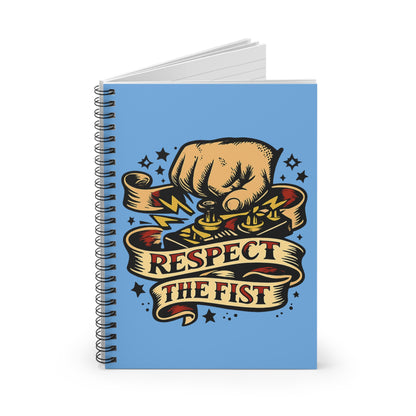 Spiral Notebook — "Respect The Fist" Retro Tattoo Art For Copying CW, Etc.