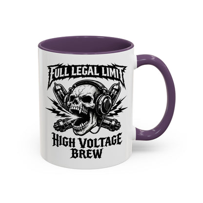 Skull 'High Voltage Brew' Accent Coffee Mug