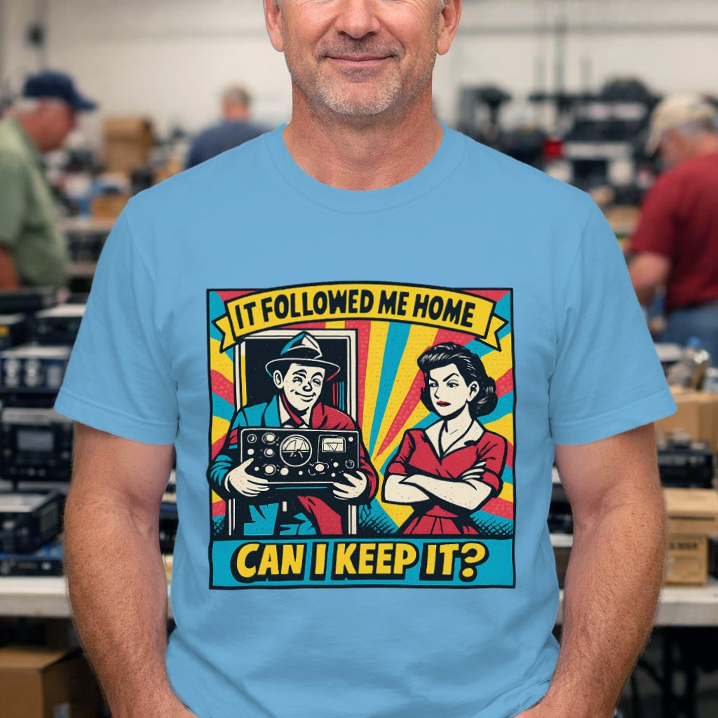 T-Shirt — Retro Comic 'It Followed Me Home, Can I Keep It?' Graphic Tee