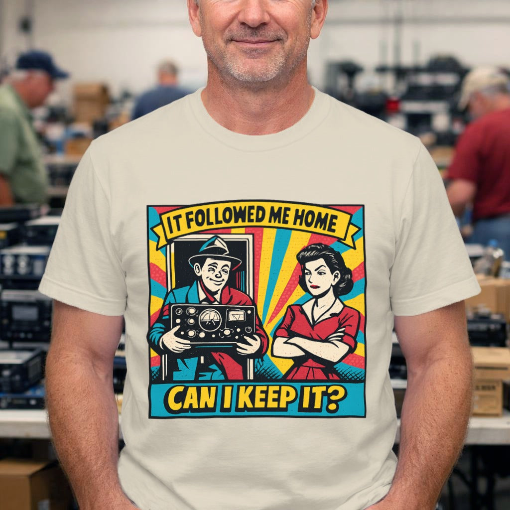 T-Shirt — Retro Comic 'It Followed Me Home, Can I Keep It?' Graphic Tee