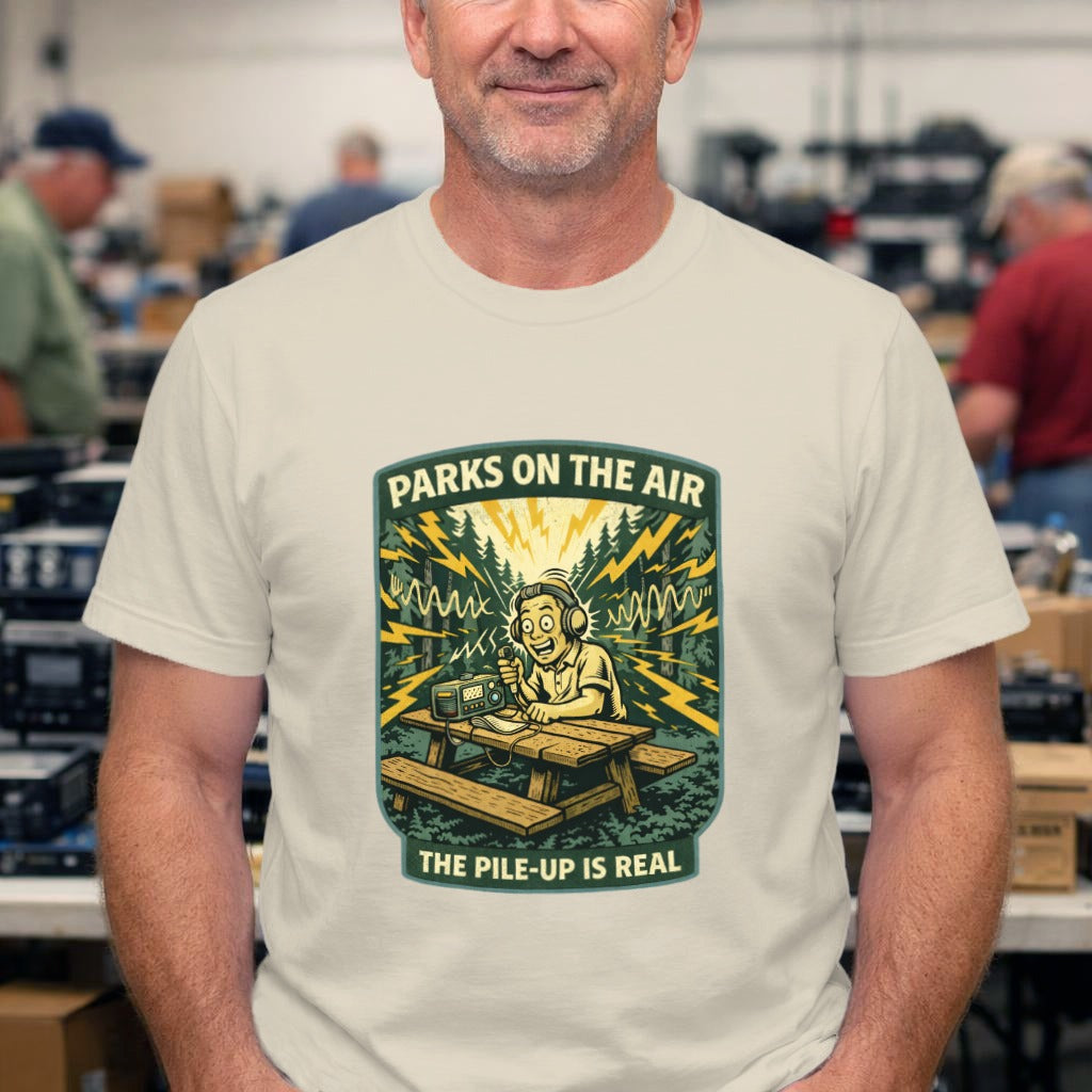 Parks on the Air T‑Shirt – The Pile‑Up Is Real Amateur Radio Tee