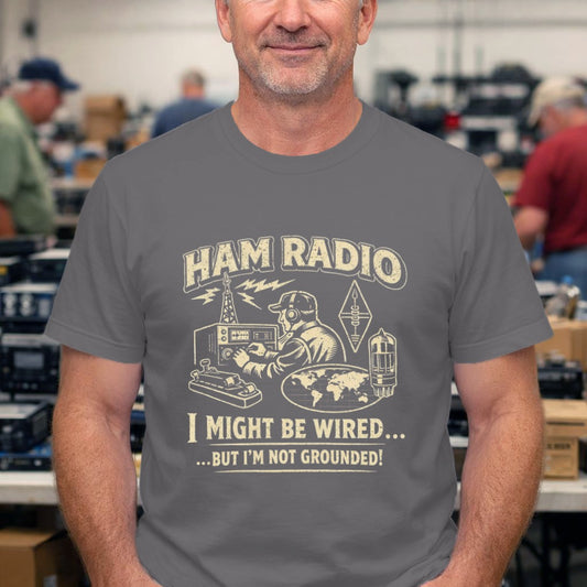 Ham Radio T-Shirt — “I Might Be Wired” Vintage Amateur Radio Tee