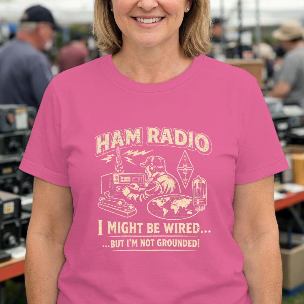 Ham Radio T-Shirt — “I Might Be Wired” Vintage Amateur Radio Tee