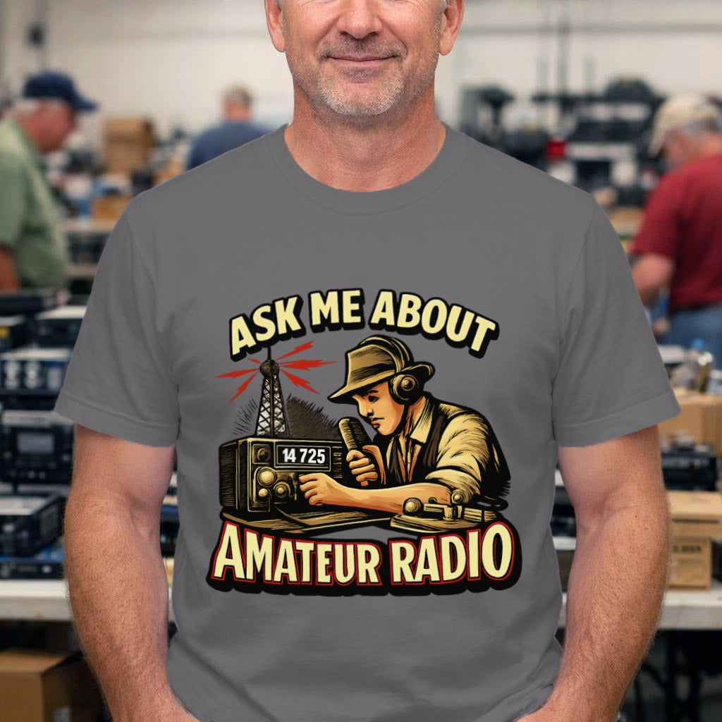 Ask Me About Amateur Radio T-Shirt — Vintage Ham Radio Operator Tee