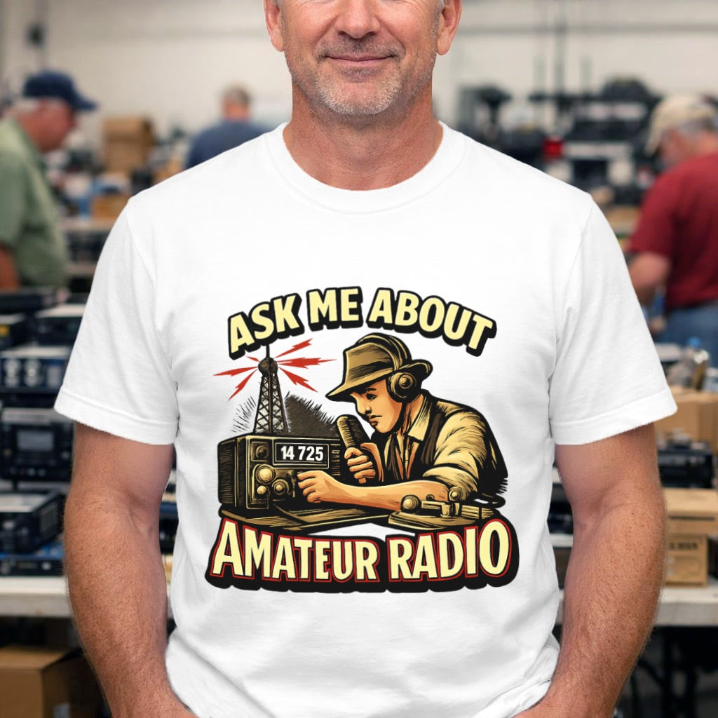 Ask Me About Amateur Radio T-Shirt — Vintage Ham Radio Operator Tee