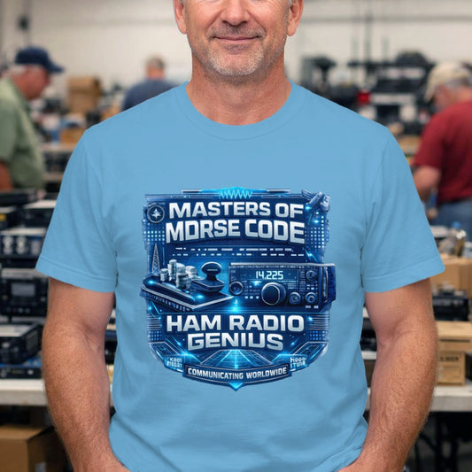 Ham Radio Genius Tee — "Masters of Morse Code" Amateur Radio T-Shirt